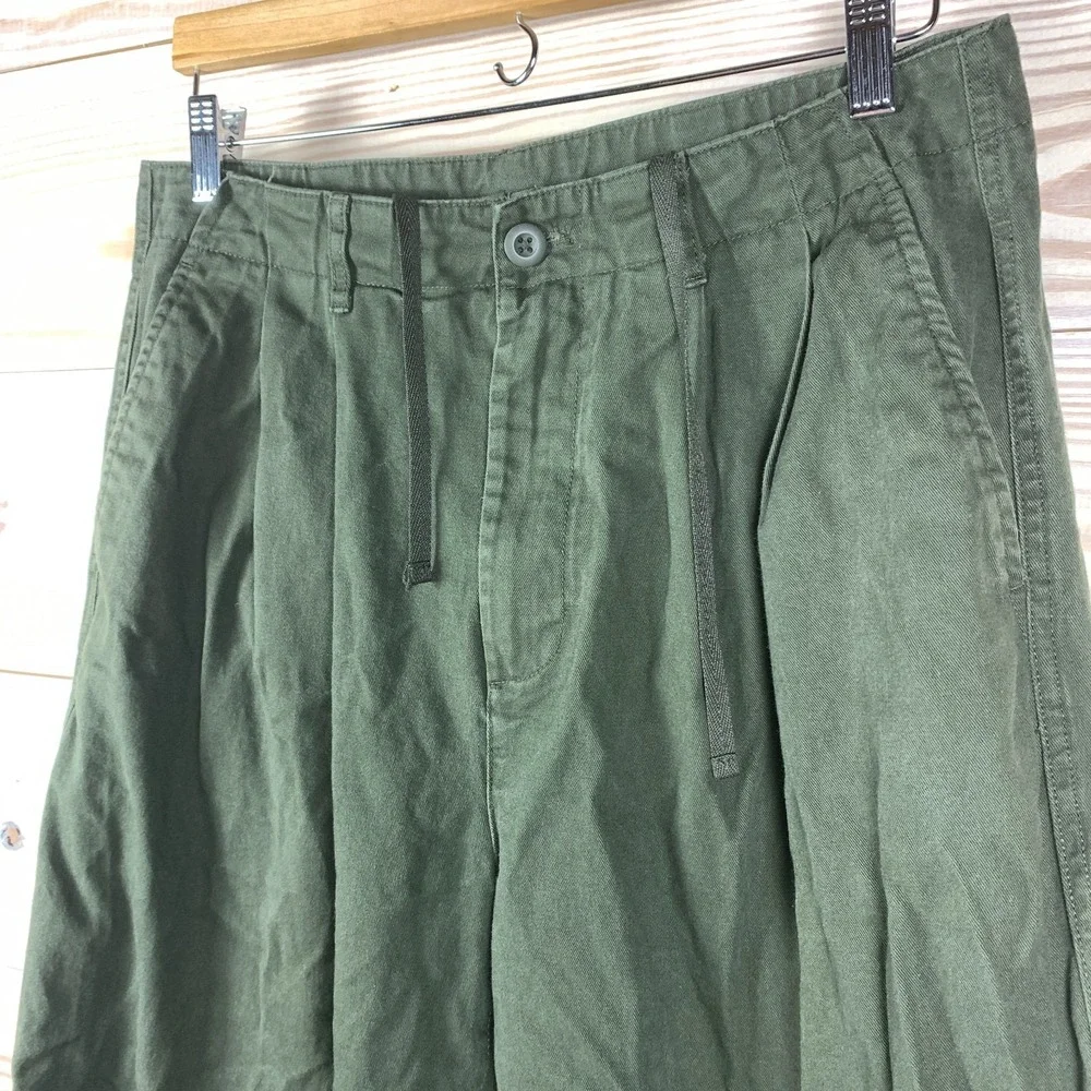 Musinsa Standard Wide Barrel‎ Leg Trouser 31 Pleated Green Pants Utility